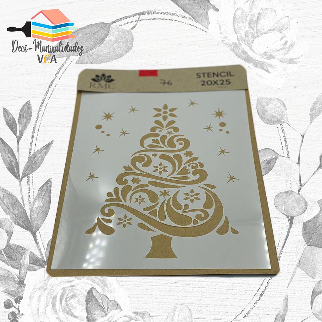 Stencil Navidad: Arbol De Navidad 2 (20x25 Cm) - Rmc