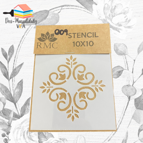 Stencil Arabesco Central 3 (10x10 Cm) - Rmc