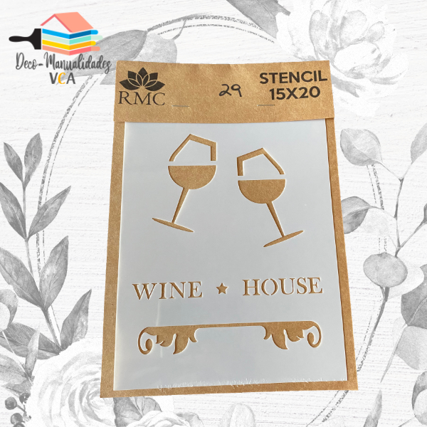 Stencil Copas Wine House (15x20 Cm) - Rmc